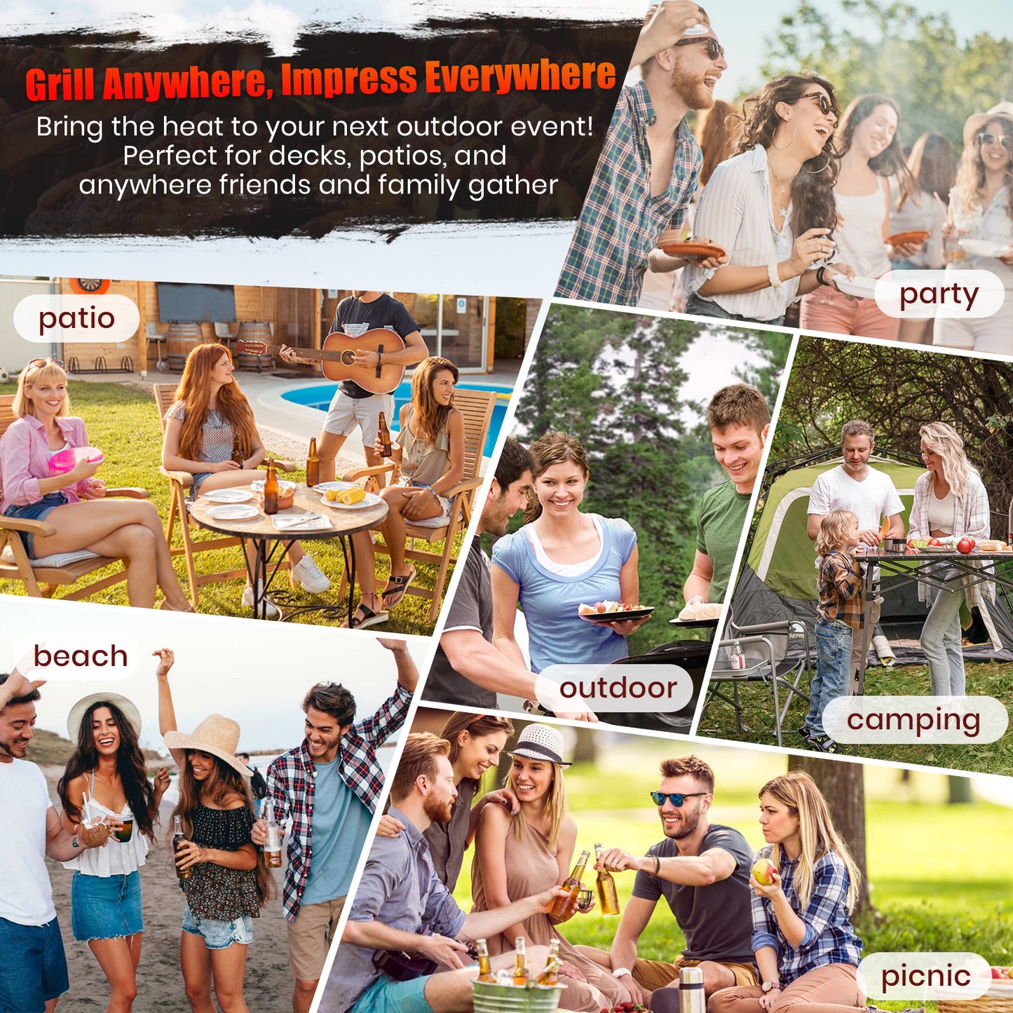 Offset Charcoal Smoker with Spacious Barrel Grill: Perfect for Outdoor BBQs, Picnics, and Campfire Cookouts
