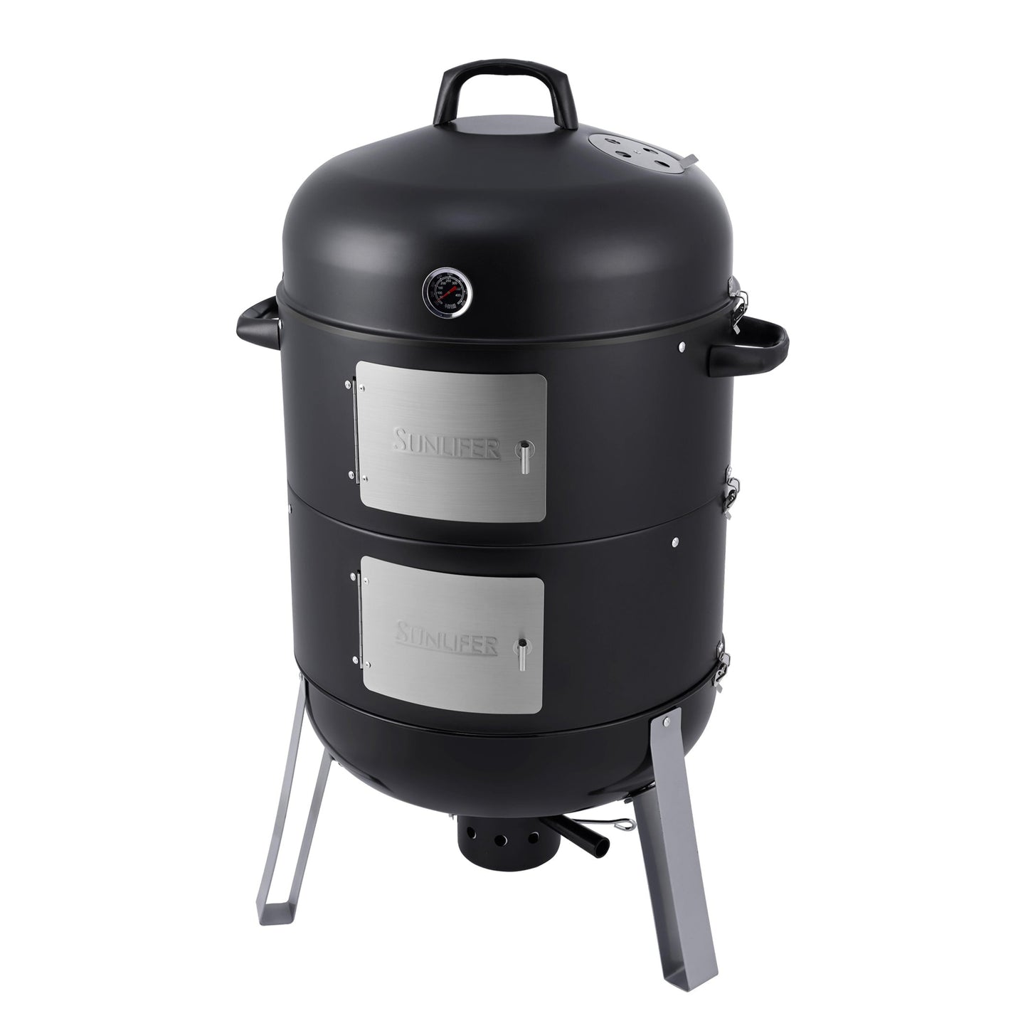 SUNLIFER 20.5 Inch Vertical Charcoal Smoker and Grill Combo, Heavy-Duty BBQ Smokers for Outdoor Cooking Camping