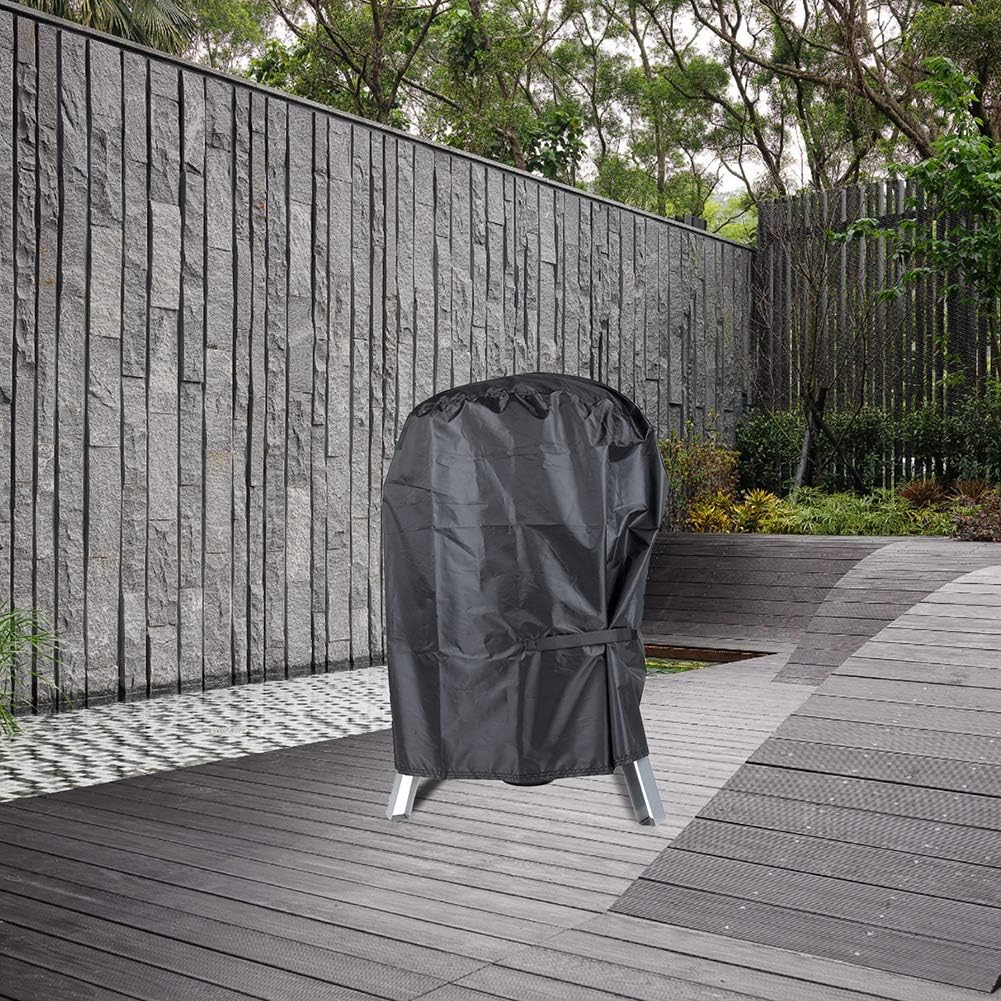 BBQ Cover, Round Waterproof Heavy Duty Barbecue Cover with 210D Oxford Fabric, Fits Sunlifer 20.5 inch Charcoal Smoker Grill Rip-Proof, UV & Water-Resistant (23.6x23.6x30 Inch)