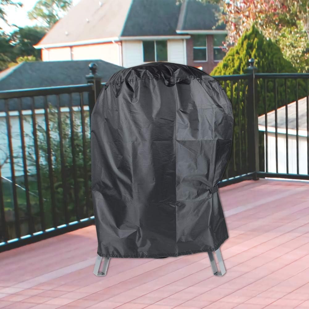 BBQ Cover, Round Waterproof Heavy Duty Barbecue Cover with 210D Oxford Fabric, Fits Sunlifer 20.5 inch Charcoal Smoker Grill Rip-Proof, UV & Water-Resistant (23.6x23.6x30 Inch)