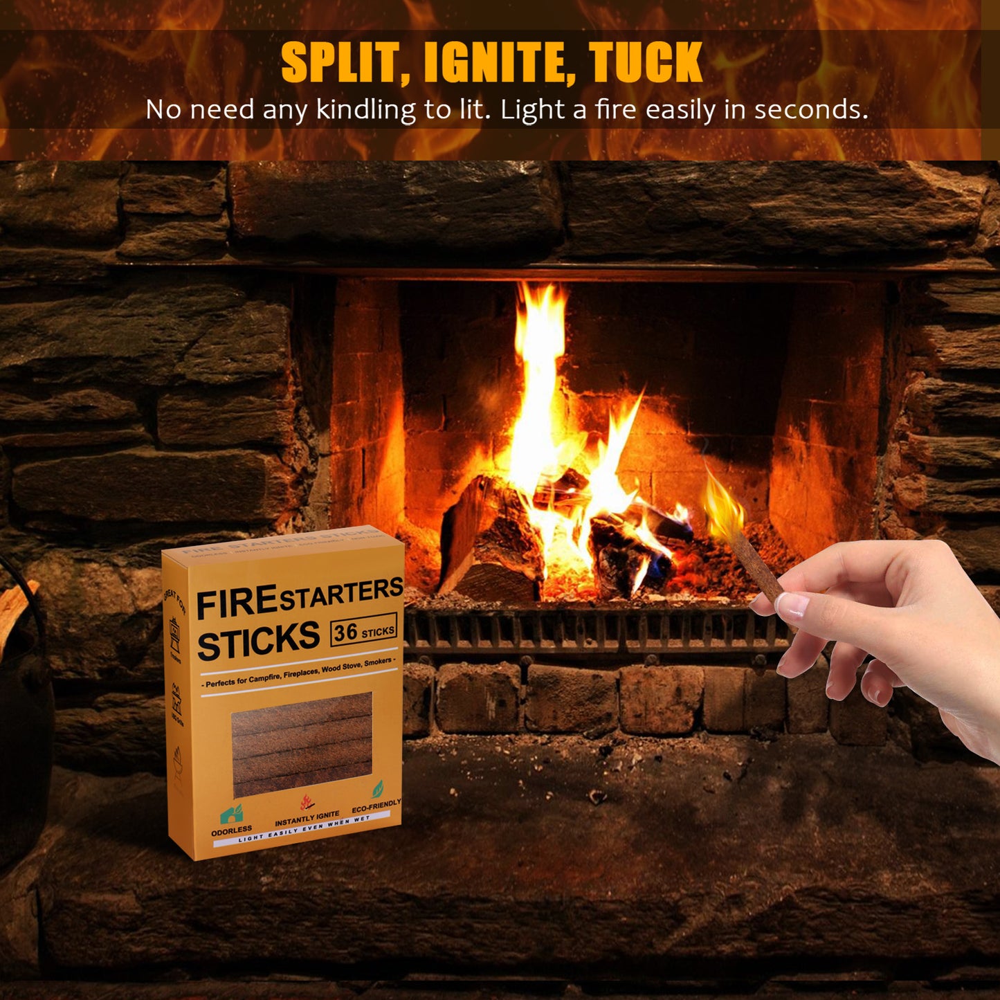 Natural Fire Starter Cubes: Upgraded 36 Firestarters Kindling