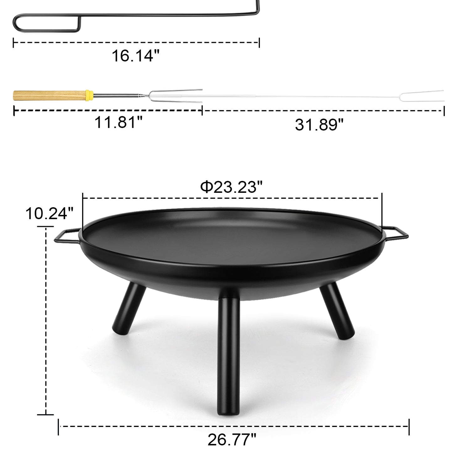 24 Inch Wood-Burining Fire Pit