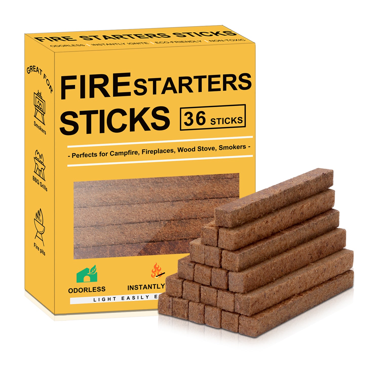 Natural Fire Starter Cubes: Upgraded 36 Firestarters Kindling